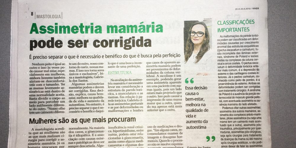 Assimetria mamária pode ser corrigida